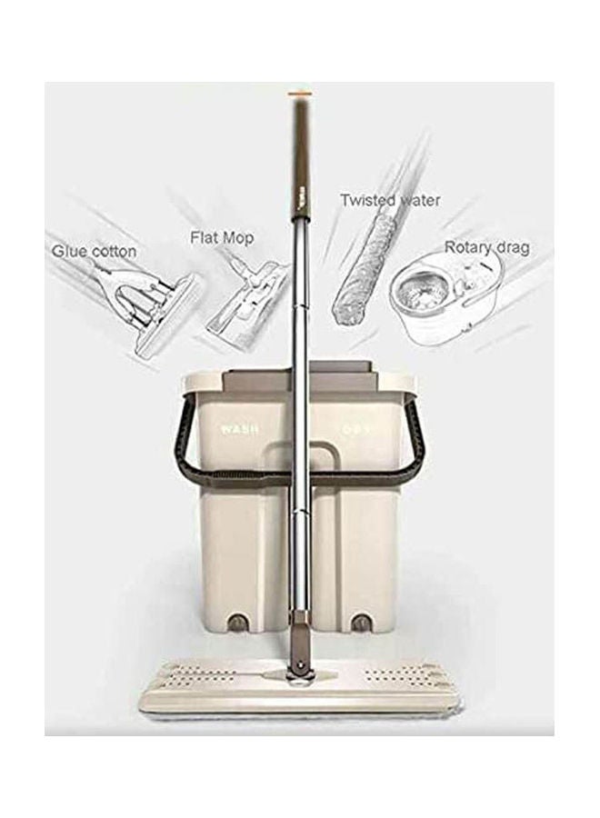 Generic - Bucket With Mop Flat Wiper Suitable For Parquet And All Types Of Flooring Multicolour - Image 1