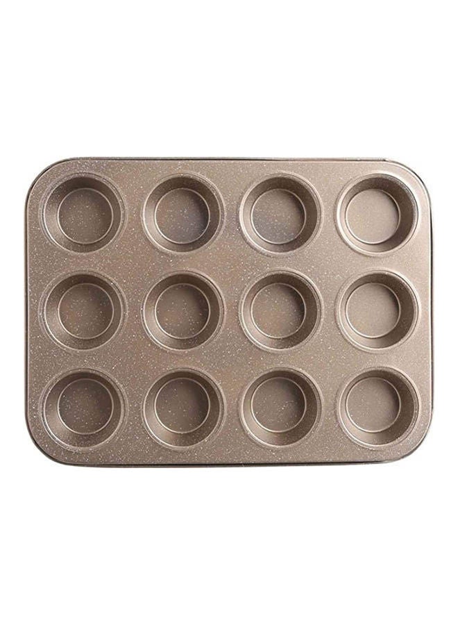 Agfa - Cupcake Mold  12 Holes Brown 35 X 25cm - Image 1