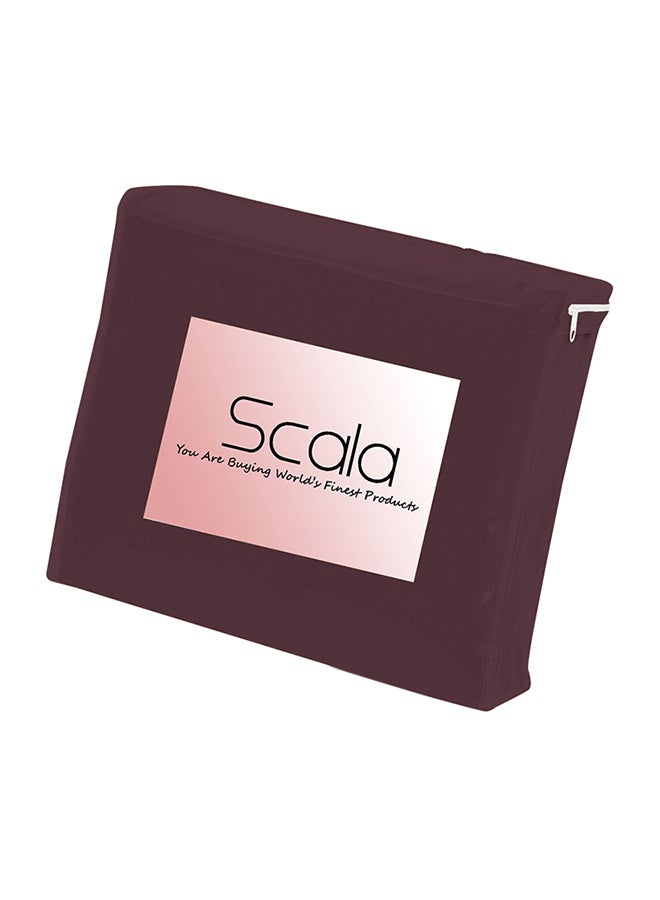 Scala 3-Piece Set 400 Thread Count Fitted Sheet and 2 Pillow Cover King Size 100% Cotton Brown  - Image 3