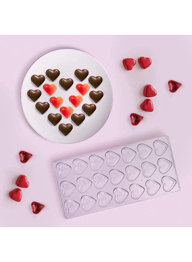 Professional Chef 21 Cavities Heart-Shaped Chocolate Mould Clear 28x14x4cm - Image 3