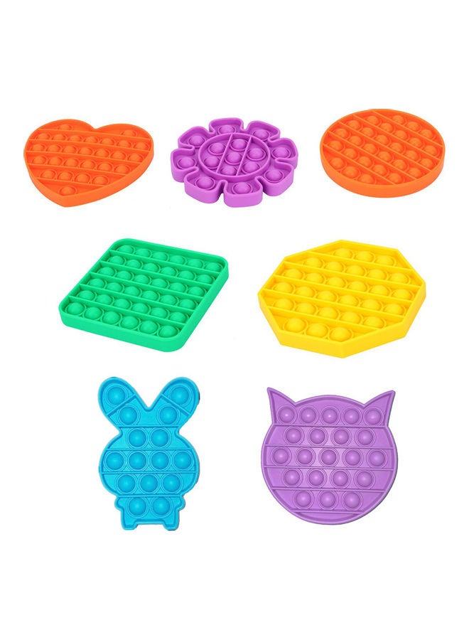 U-HOOME - 7 Pieces Of Silicone Stress relief Push Pop Bubble Sensory Fixed Fidget Toys - Image 1