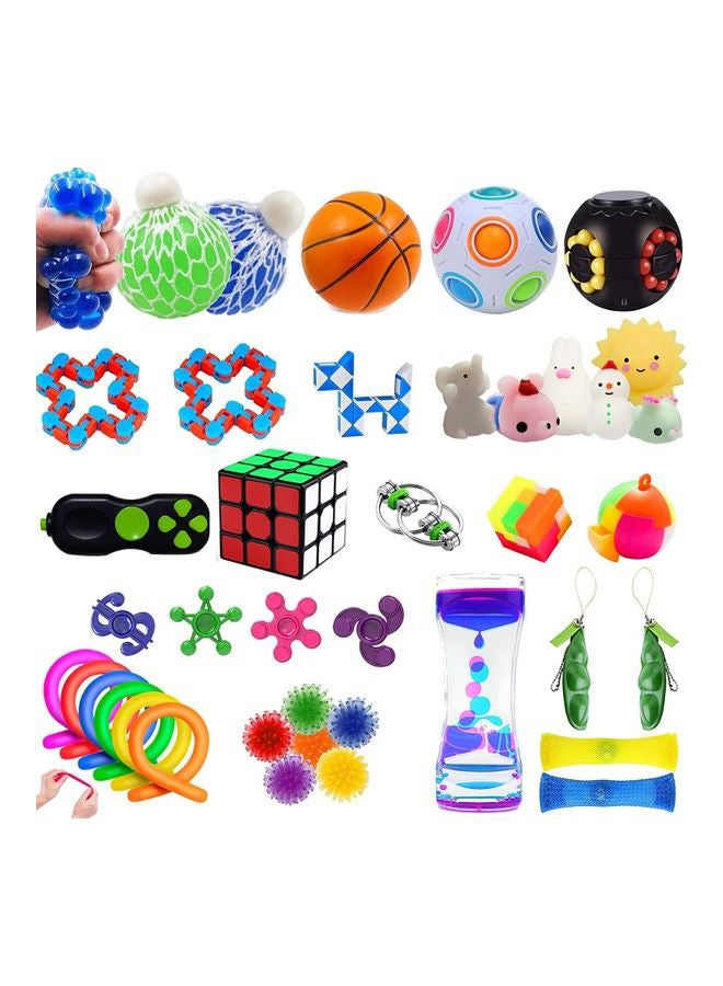 XiuWoo 40-Piece Non-Toxic Silicone Sensory Squeeze Stress Relief Fidget Squishy Toy Set - Image 1