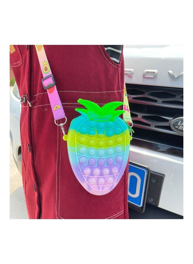 XiuWoo Silicone Stress Relief Push Pop Bubble Sensory Fidget Shoulder Toy Bag 12x17.5x3cm - Image 2