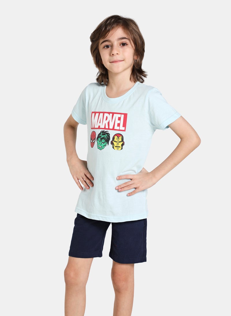 NEON - Neon Marvel Comics T-Shirt Light Blue - Image 1