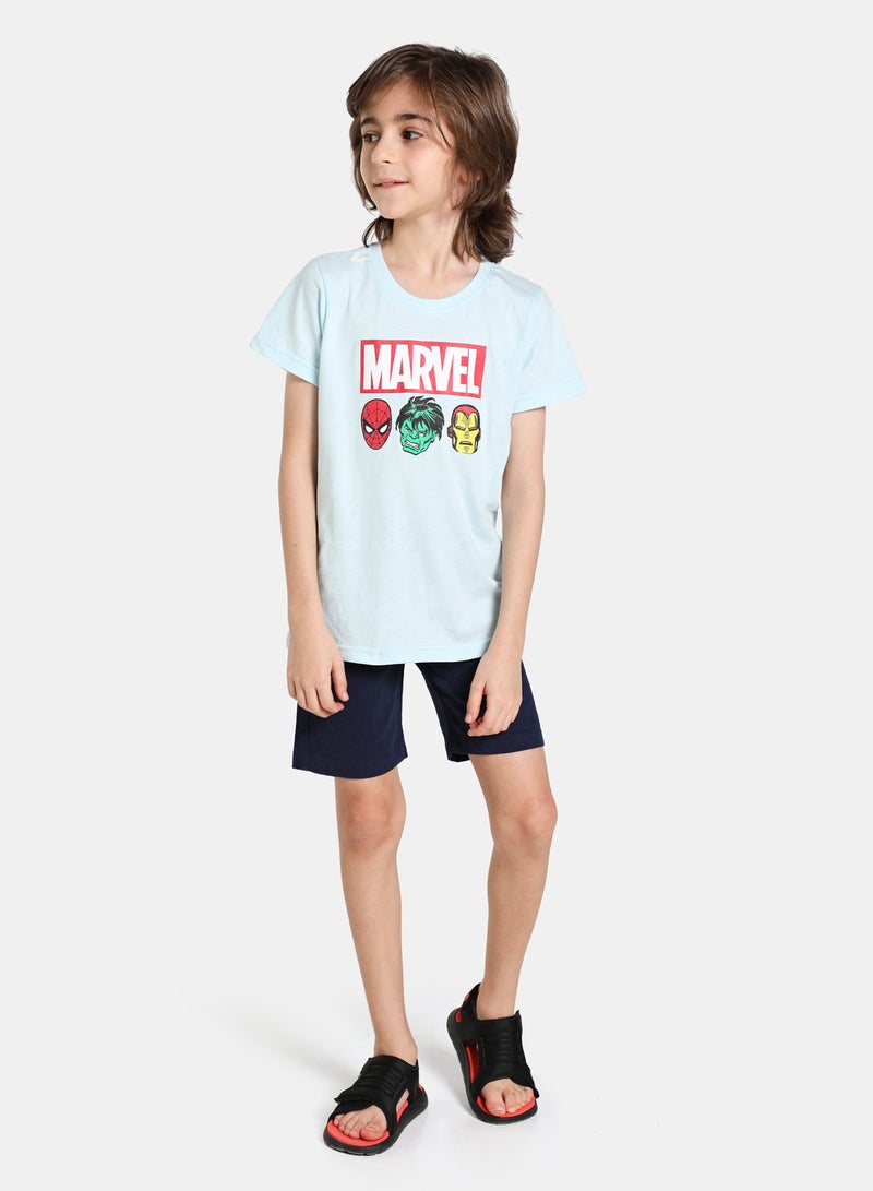 NEON - Neon Marvel Comics T-Shirt Light Blue - Image 1
