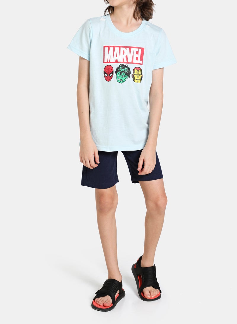 NEON - Neon Marvel Comics T-Shirt Light Blue - Image 1
