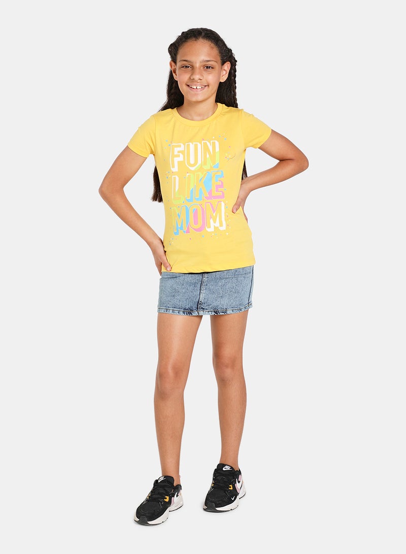 NEON Boys Round Neck Short Sleeve T-Shirt Yellow  - Image 2