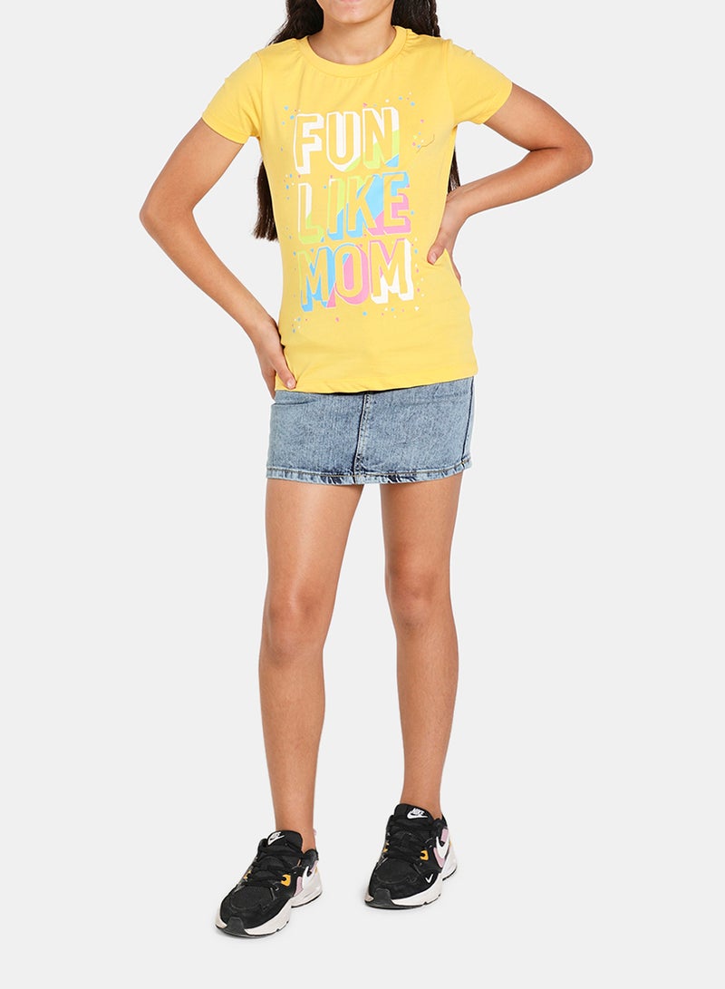 NEON Boys Round Neck Short Sleeve T-Shirt Yellow  - Image 3