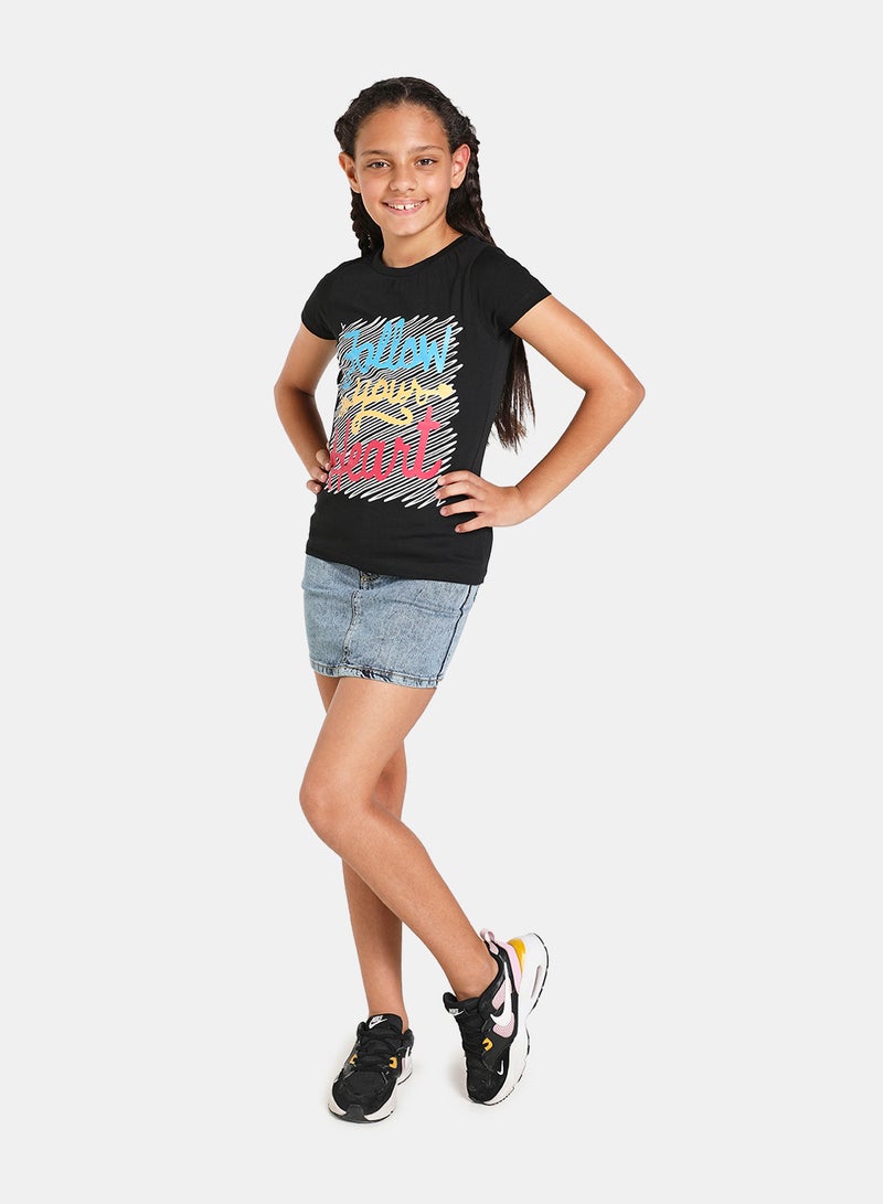 NEON Boys Crew Neck Short Sleeve T-Shirt Black  - Image 2