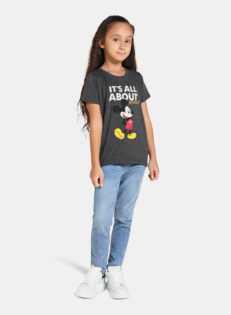 NEON Neon Mickey Mouse T-Shirt Grey  - Image 2