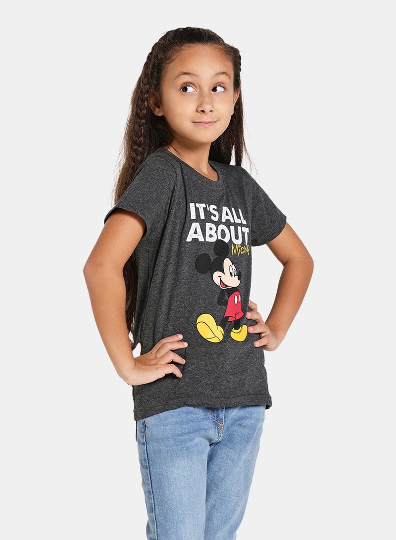 NEON Neon Mickey Mouse T-Shirt Grey  - Image 1