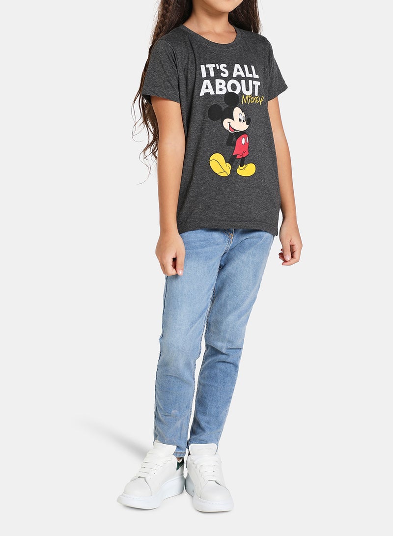 NEON Neon Mickey Mouse T-Shirt Grey  - Image 3