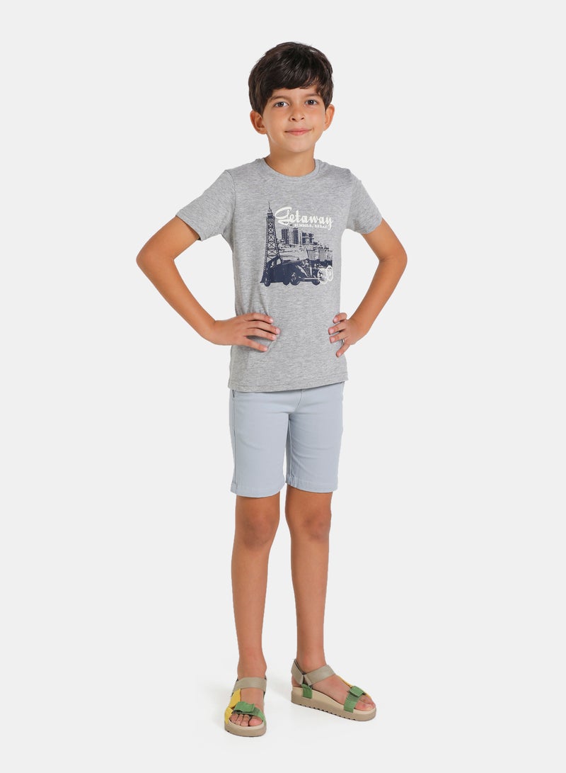 NEON - Casual Basic Comfort Chino Shorts Light Grey - Image 1