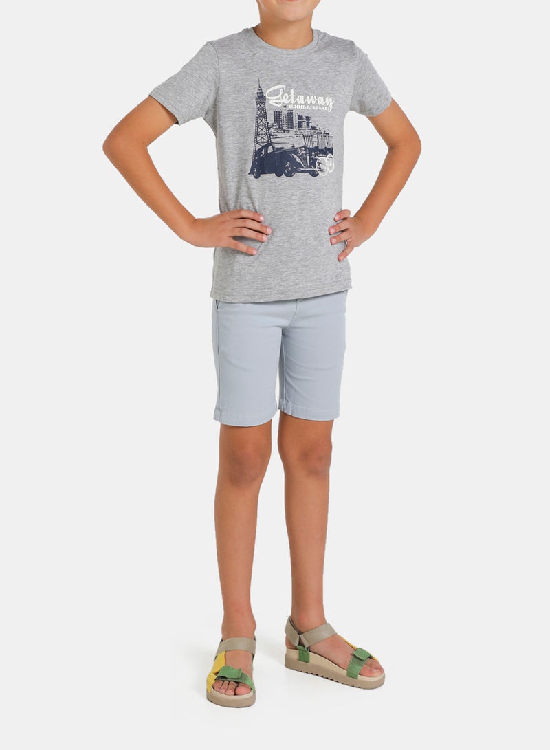 NEON - Casual Basic Comfort Chino Shorts Light Grey - Image 1