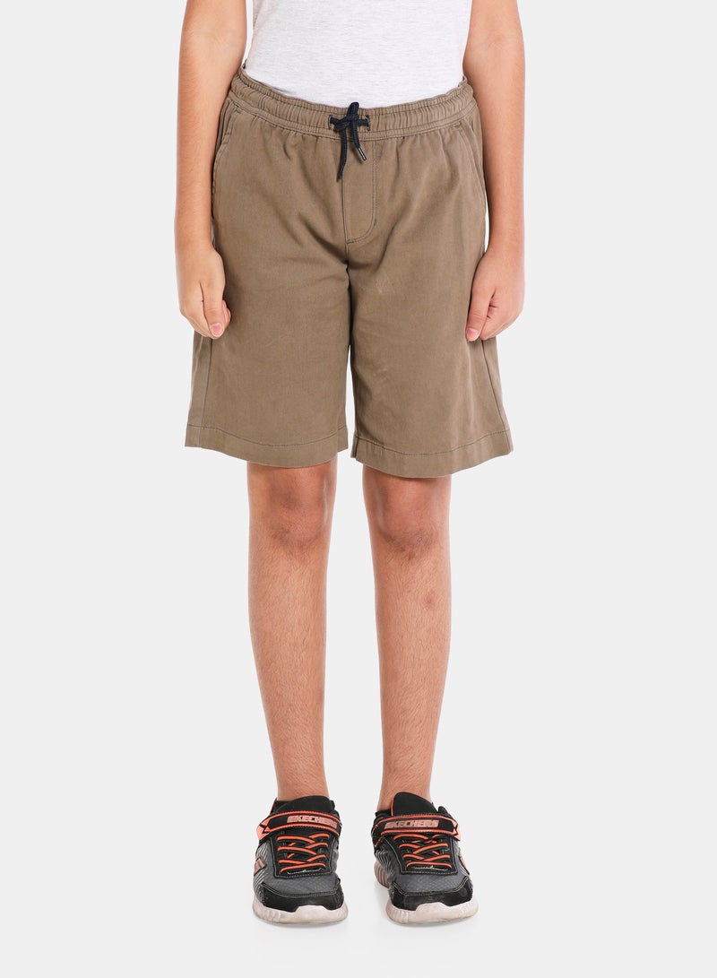 NEON Casual Basic Comfort Chino Shorts Khaki  - Image 1