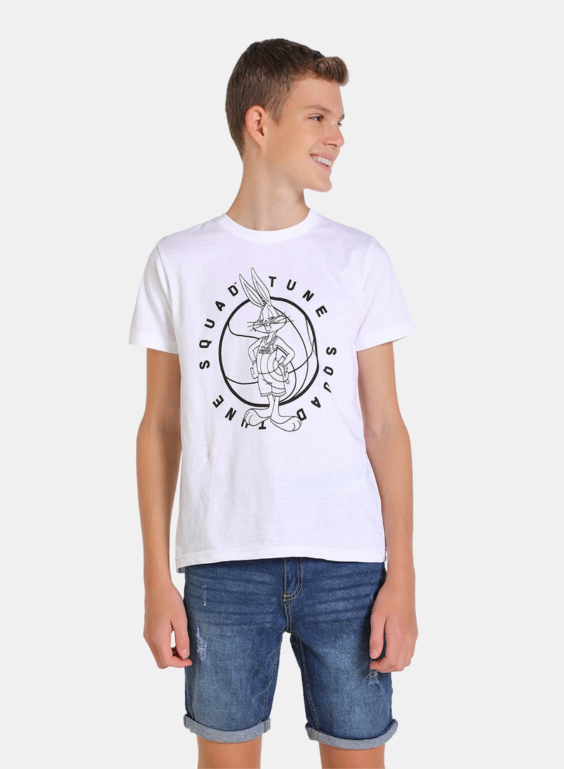 NEON Boys Crew Neck Short Sleeve T-Shirt Pure White  - Image 1