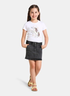 NEON Fashionable Denim Skirts Grey  - Image 2