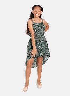 NEON Printed Square Neck Straps Knee Length Dress Multicolour Blue  - Image 2