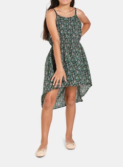 NEON Printed Square Neck Straps Knee Length Dress Multicolour Blue  - Image 3