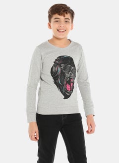 QUWA Boys  Graphic Printed Crew Neck Sweatshirt Grey  - Image 1