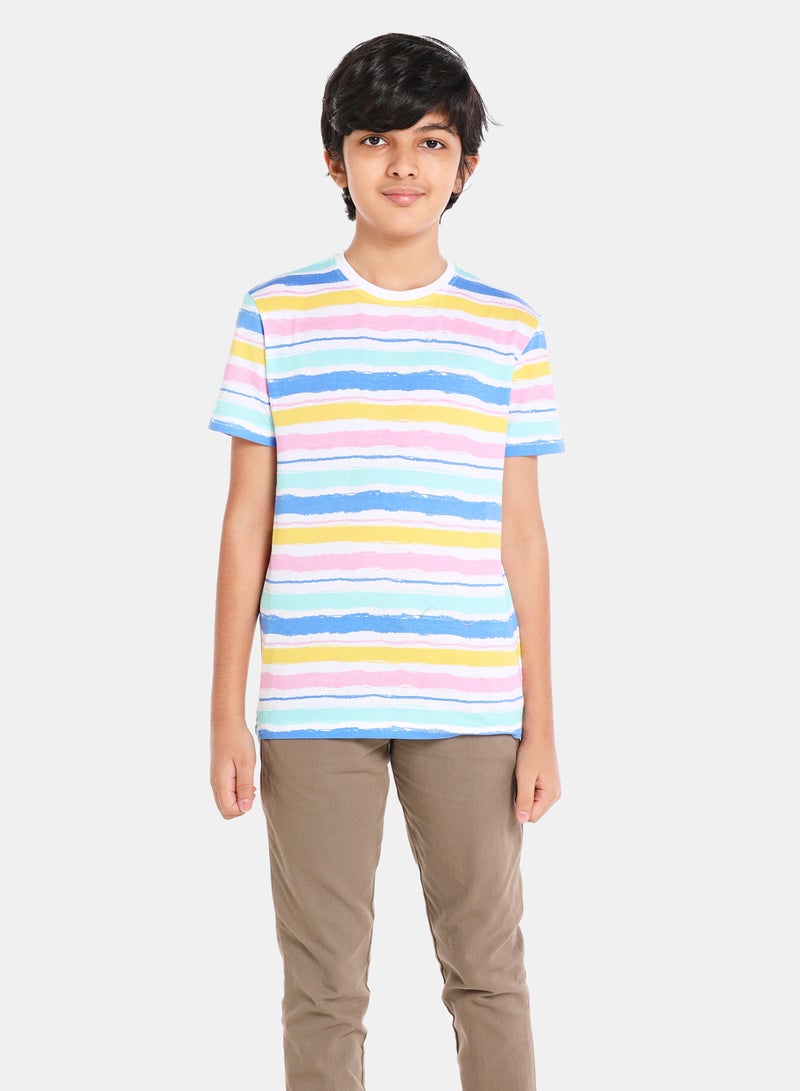 NEON Striped Pattern T-Shirt Multicolour  - Image 1
