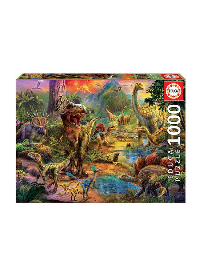 ايديوسا بازل تركيب الصور المقطعة بتصميم أرض الديناصورات مكون من 1000 قطعة - Image 1