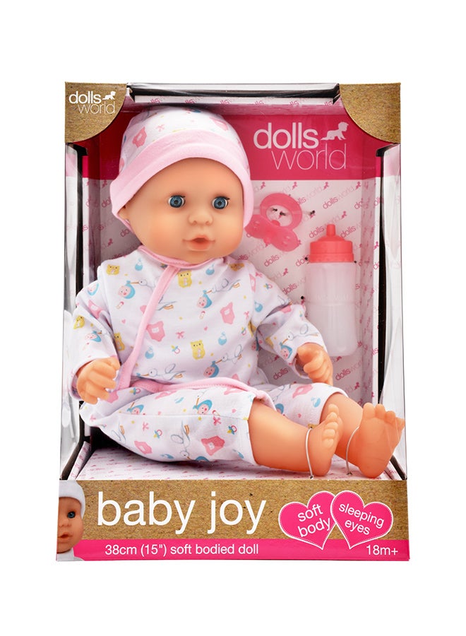 dolls world - Baby Joy Soft Bean Bodied Doll 18+ Months 38cm - Image 1