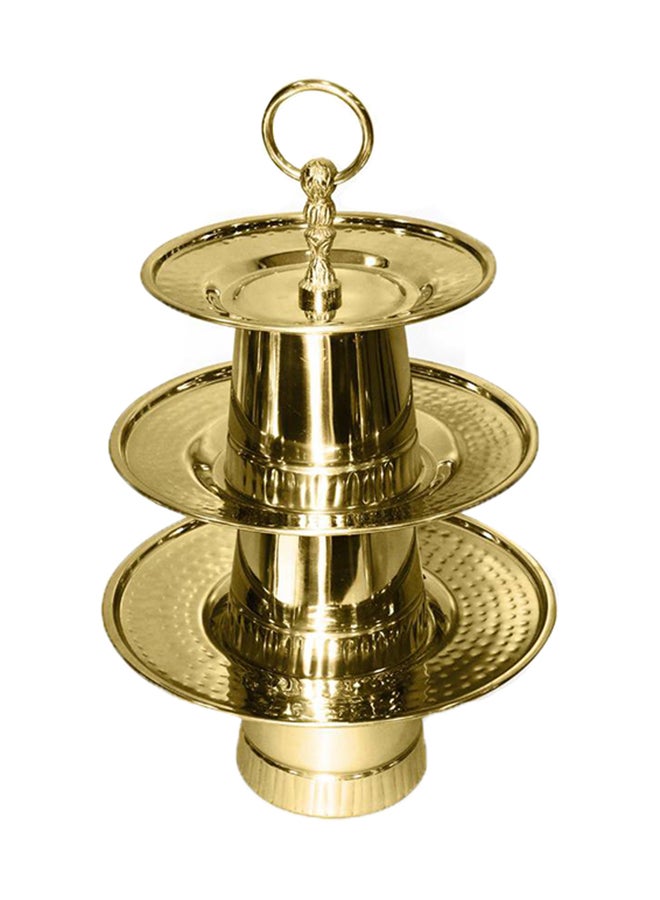 الصحاح حامل تقديم ستانلس ستيل 3 أدوار ذهبي 18 سم 18سم