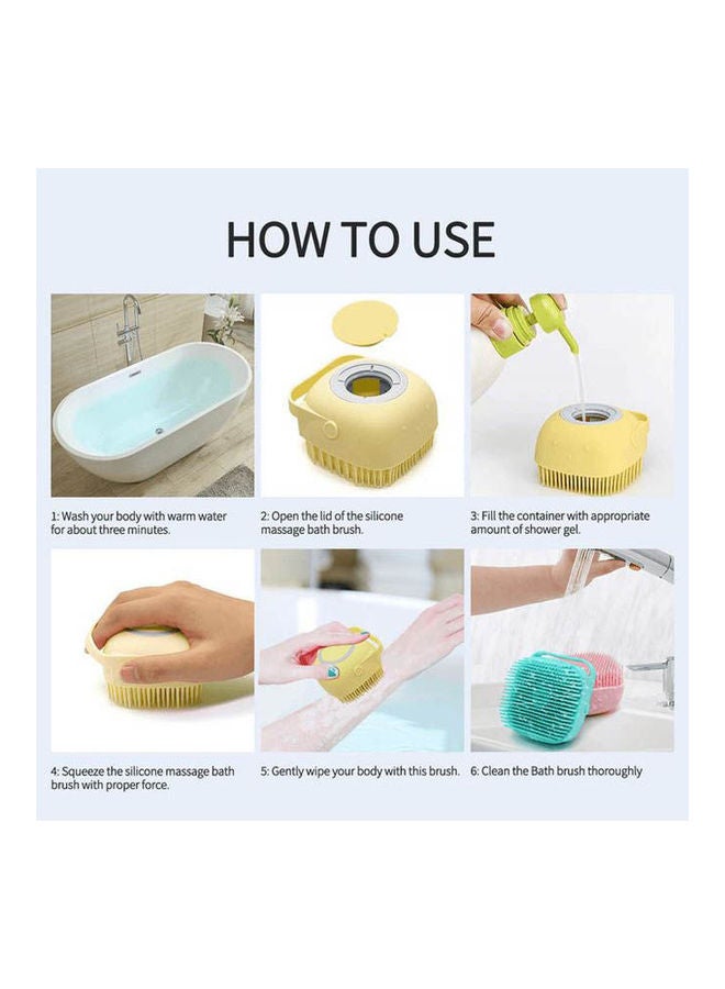 Generic Silicone Shower Brush With Soap Dispenser Multicolour  - Image 2