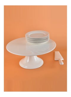Dove 8-Piece Cake Stand Ceramic
Round White 31cm  - Image 3