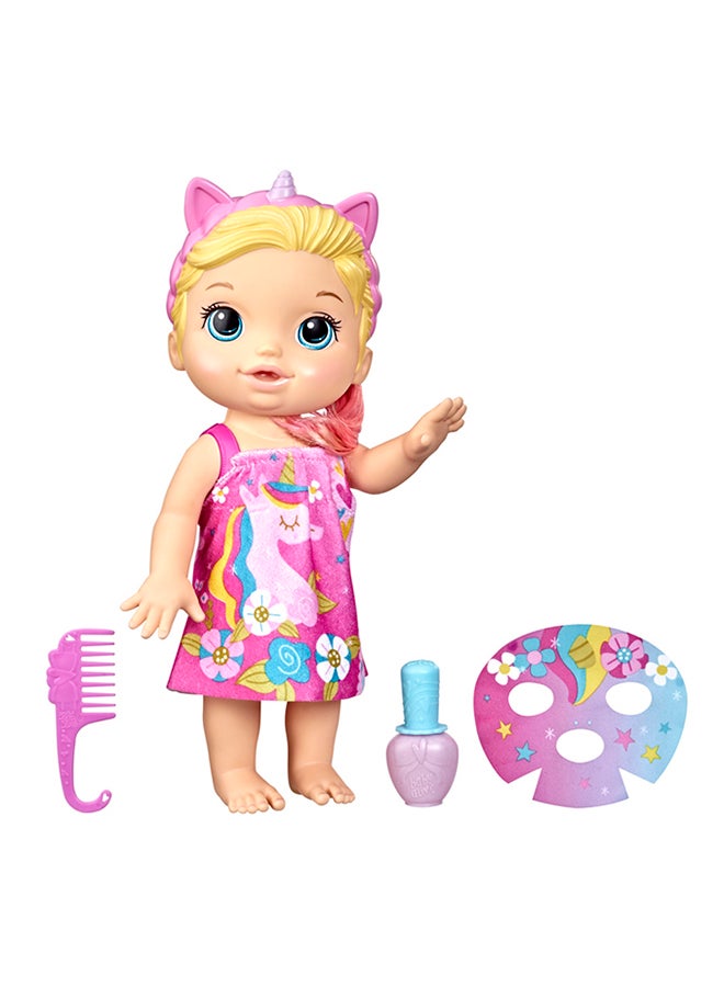 Baby Alive - Glam Spa Baby Doll, Unicorn, Colour Reveal Mani-Pedi and Makeup, 12.8-Inch - Image 1
