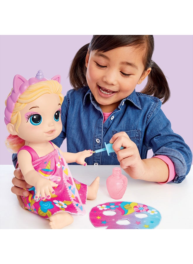 Baby Alive - Glam Spa Baby Doll, Unicorn, Colour Reveal Mani-Pedi and Makeup, 12.8-Inch - Image 1