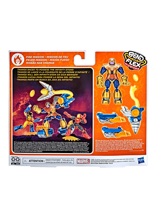 MARVEL - Bend and Flex Missions Thanos Fire Mission Figure, 6-Inch-Scale Bendable Toy with 2-in-1 Accessory for Kids Ages 4 and Up - Image 1