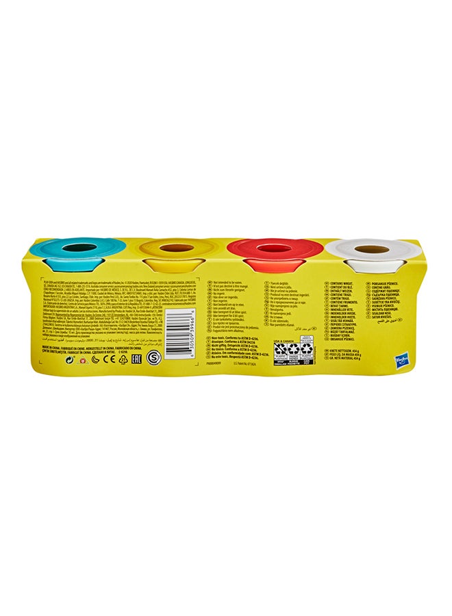 Play-Doh - Play-Doh 4 Pack of Classic Non-Toxic Colors for Kids 2 Years and Up, 4-Ounce Cans (Blue, Yellow, Red, White) - Image 1