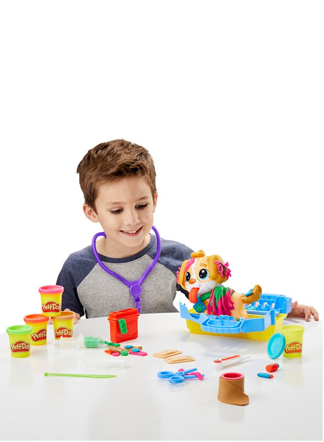 Play-Doh Care And Carry Vet Playset for Kids 3 Years and Up with Toy Dog, Storage, 10 Tools, and 5 Modeling Compound Colors, Non-Toxic  - Image 4