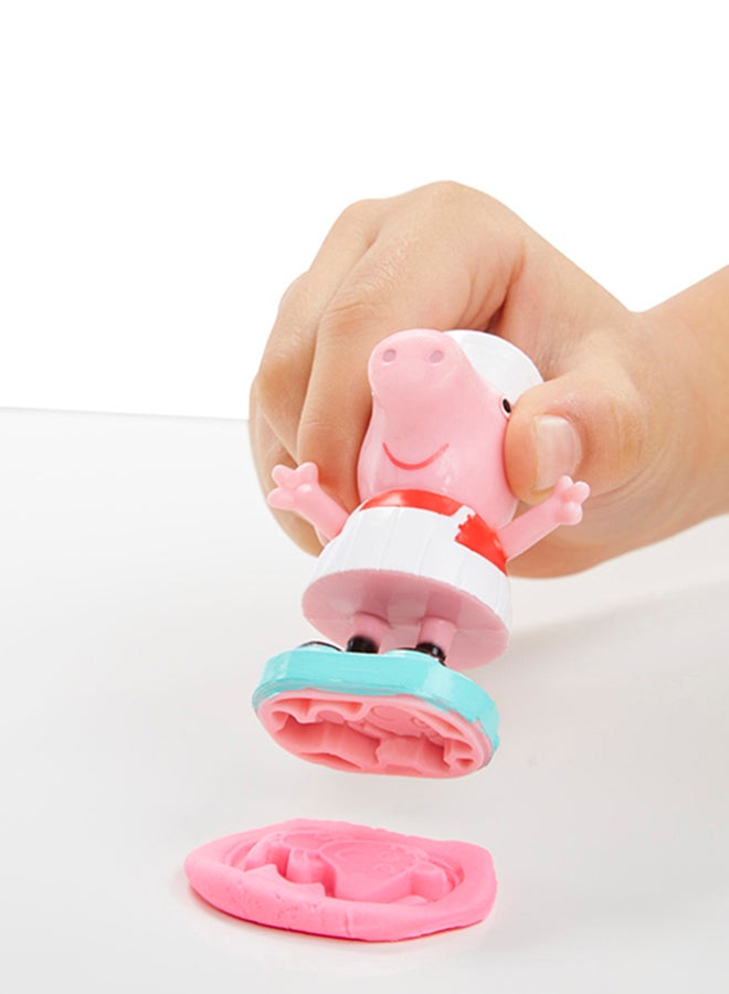 Play-Doh - Play-Doh Peppa's Ice Cream Playset with Ice Cream Truck, Peppa and George Figures, and 5 Non-Toxic Modeling Compound Cans, Peppa  Toy for Kids 3 Years and Up - Image 1
