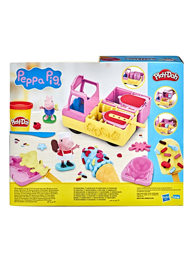 Play-Doh - Play-Doh Peppa's Ice Cream Playset with Ice Cream Truck, Peppa and George Figures, and 5 Non-Toxic Modeling Compound Cans, Peppa  Toy for Kids 3 Years and Up - Image 1