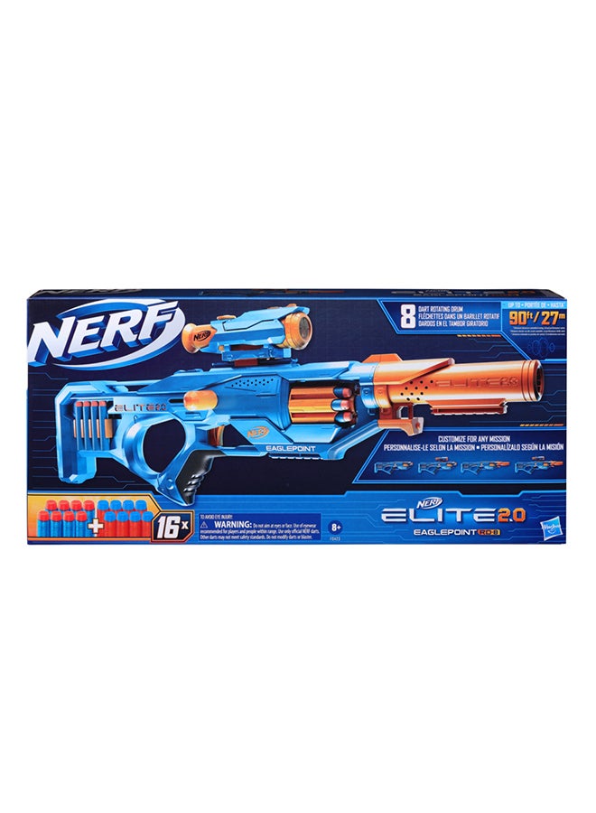 NERF - Nerf Elite 2.0 Eaglepoint RD-8 Blaster, 8-Dart Drum, Detachable Scope and Barrel, 16 Official Nerf Elite Darts, Bolt Action - Image 1