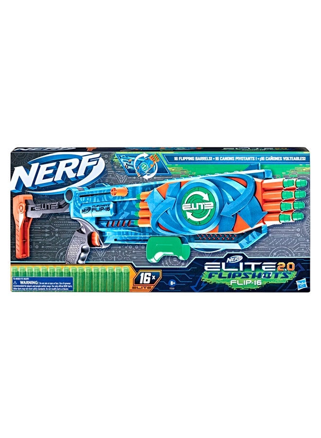 NERF Nerf Elite 2.0 Flipshots Flip-16 Blaster with 16 Dart Barrels, 16 Nerf Elite Darts  - Image 1