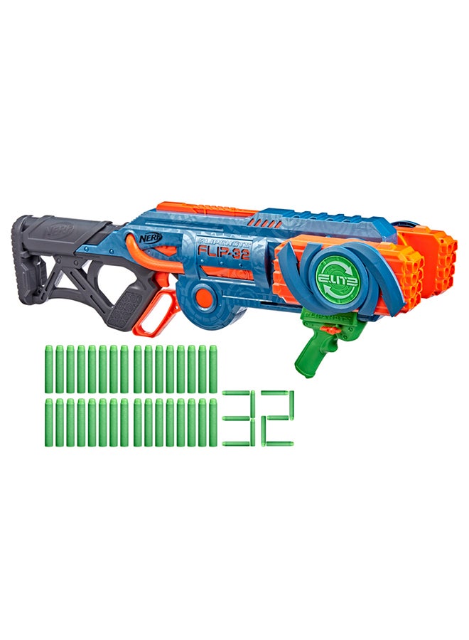 NERF - Nerf Elite 2.0 Flipshots Flip-32 Blaster with 32 Dart Barrels, 32 Nerf Elite Darts - Image 1