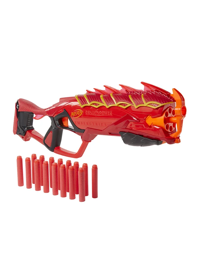 NERF DragonPower Emberstrike Blaster Inspired By Dungeons and Dragons 8-Dart Rotating Drum 16 Official Nerf Elite Darts 8-Dart Storage