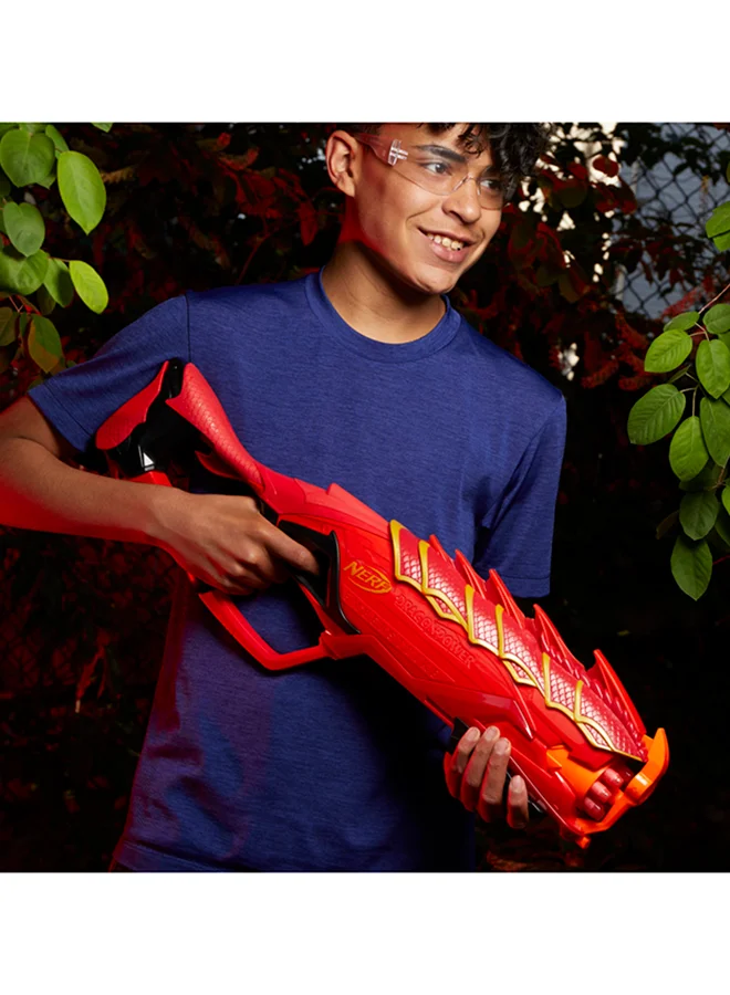NERF DragonPower Emberstrike Blaster Inspired By Dungeons and Dragons 8-Dart Rotating Drum 16 Official Nerf Elite Darts 8-Dart Storage