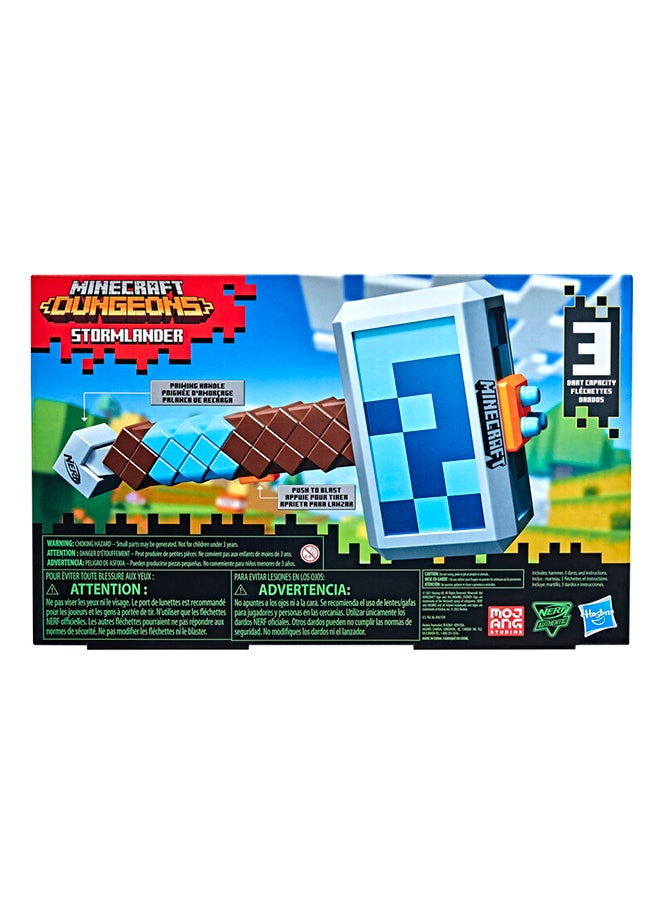 نيرف - مطرقة ستورملاندر دارت-بلاستينج من لعبة "Minecraft"، تطلق 3 سهام، وتشمل 3 سهام نيرف إيليت الرسمية، ومقبض تقليم يُسحب للخلف من نيرف - Image 1