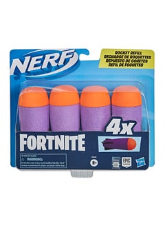 Nerf Fortnite Rocket Refill, Includes 4 Official Nerf Foam Rockets Compatible with Nerf Fortnite Rocket-Firing Blasters