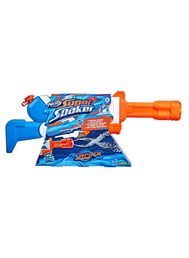 NERF Nerf Super Soaker Twister Water Blaster, 2 Twisting Streams of Water, Pump to Fire, Outdoor Water-Blasting  - Image 1