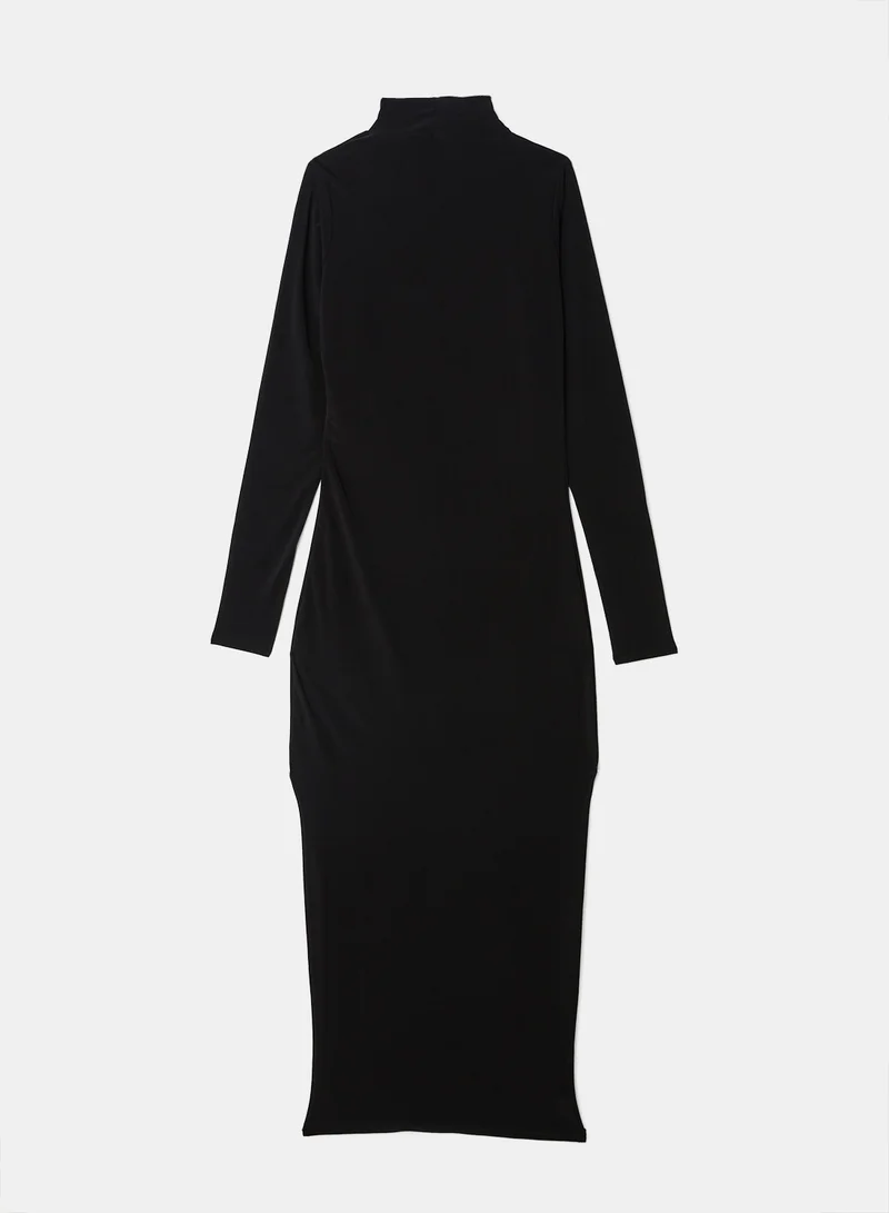 FEMME LUXE Side Slit Dress Black