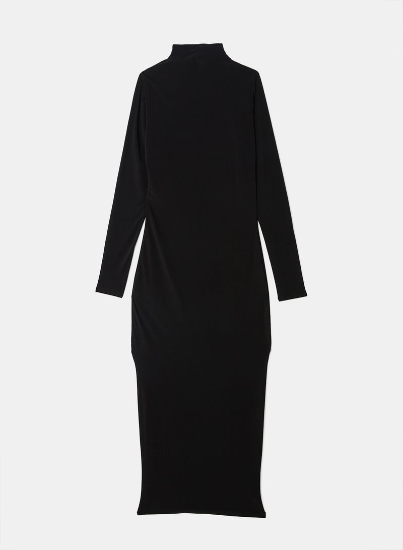 فيمي لوكس فستان بفتحة جانبية أسود - Image 2