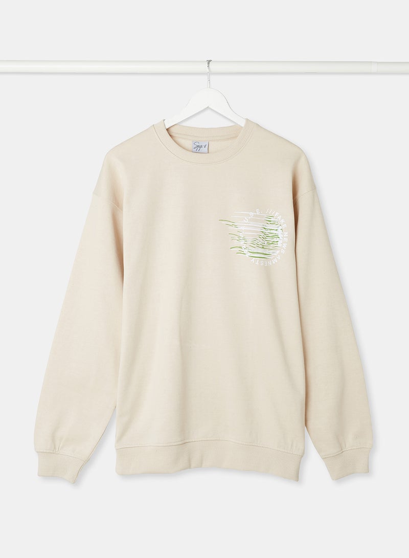 STATE 8 Printed Sweatshirt Off-White  - Image 1
