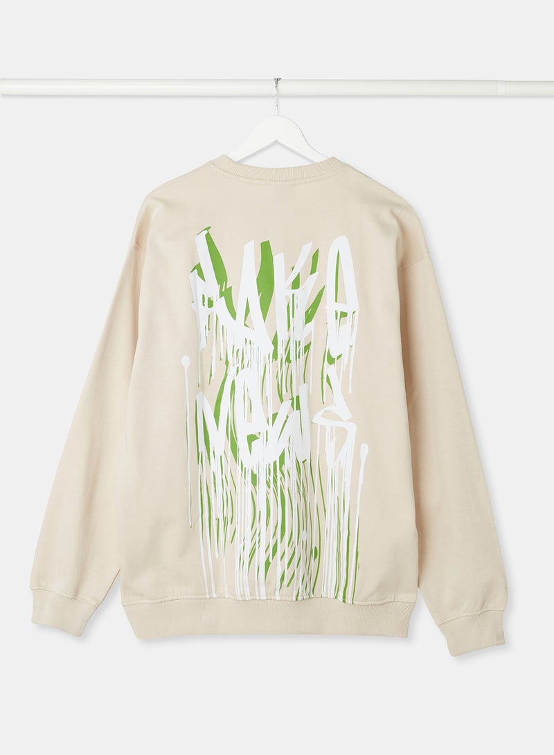 STATE 8 Printed Sweatshirt Off-White  - Image 2