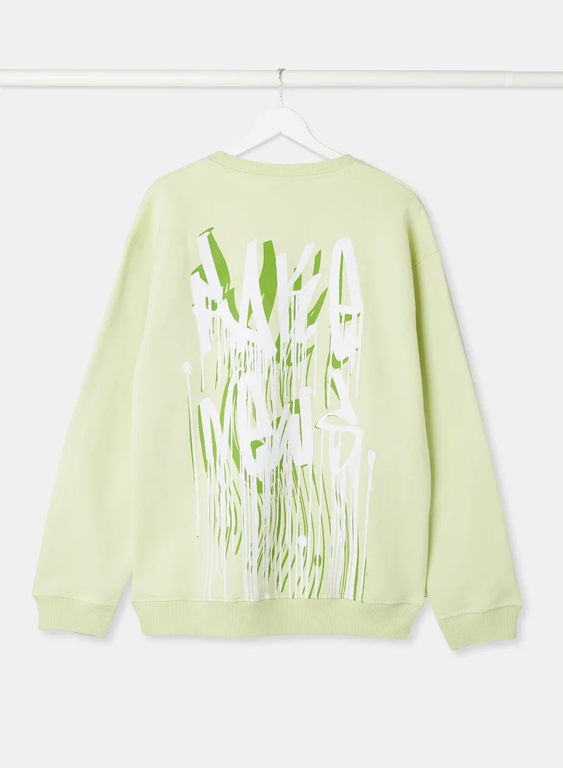 STATE 8 Printed Sweatshirt Light Green